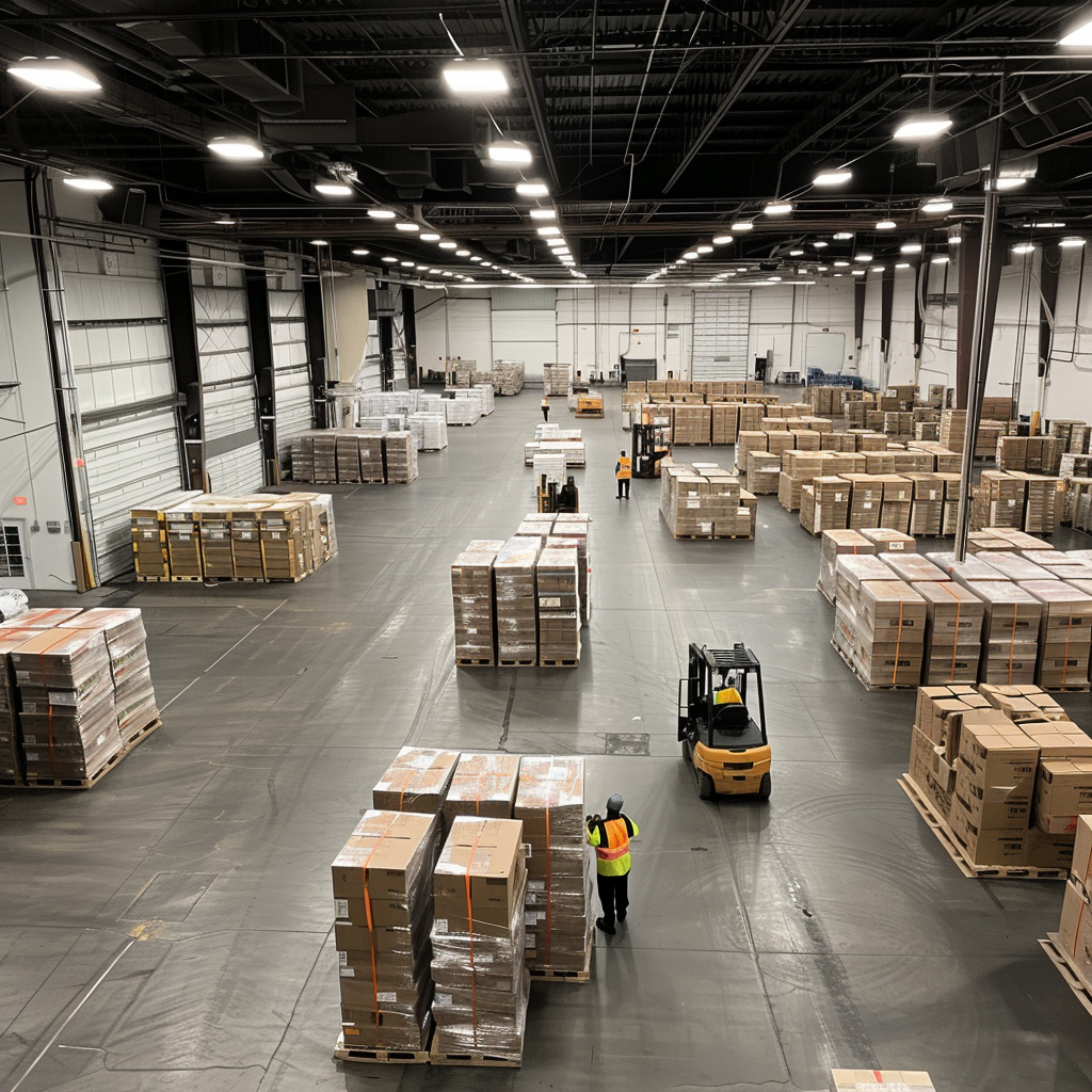 A warehouse full of cargo