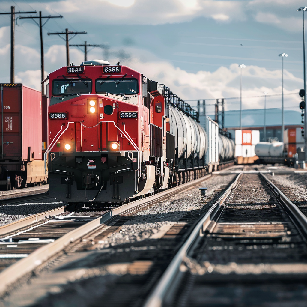 Train carrying cargo