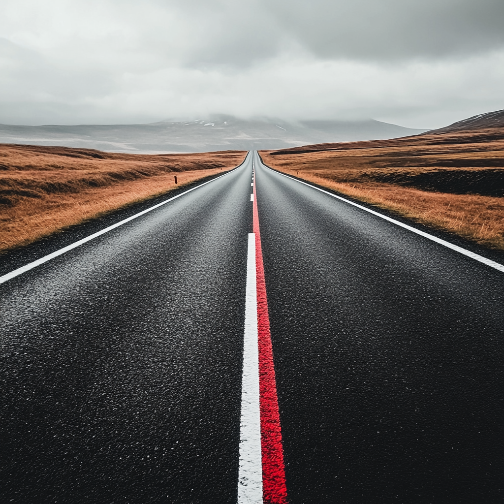 Open road going into the distance.